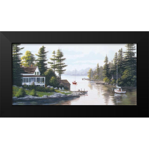 Cottage Country Black Modern Wood Framed Art Print by Saunders, Bill