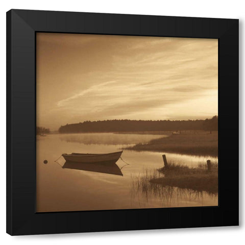Misty Morning Black Modern Wood Framed Art Print with Double Matting by Sleeper, Mike