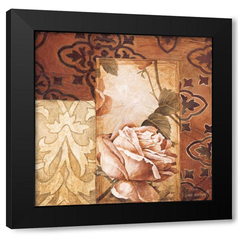 Linen Roses I Black Modern Wood Framed Art Print by Thompson, Linda