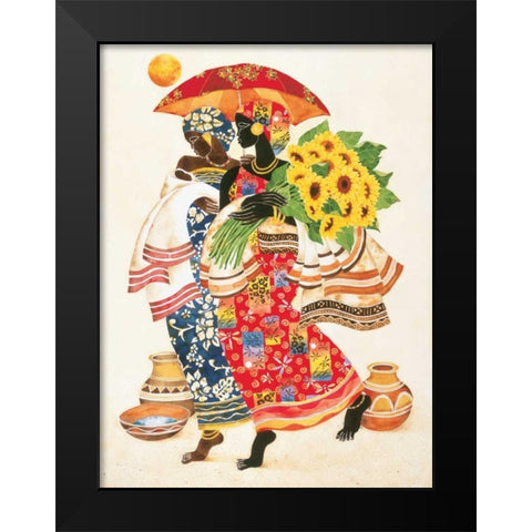 Sunflowers Black Modern Wood Framed Art Print by Mallett, Keith