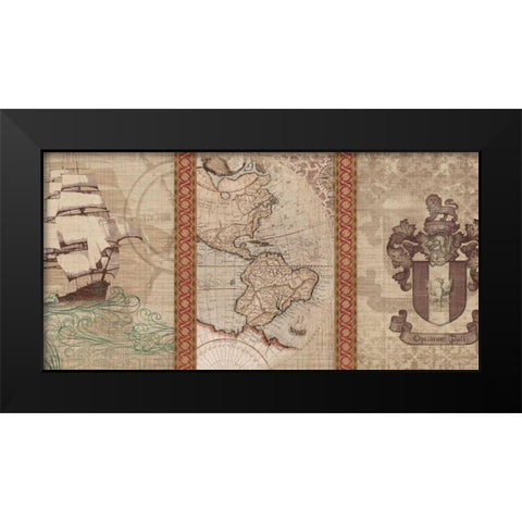 Voyage to Discovery II Black Modern Wood Framed Art Print by Amori