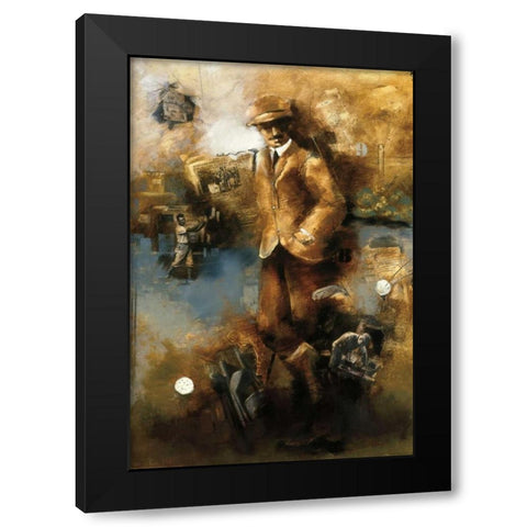 At The Club Black Modern Wood Framed Art Print with Double Matting by Azim, Roya