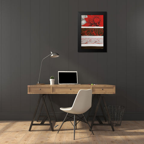 Sumptuous Red Black Modern Wood Framed Art Print by Copley, Jasmin Zara