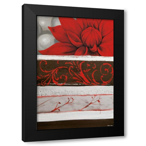 Sumptuous Red Black Modern Wood Framed Art Print with Double Matting by Copley, Jasmin Zara