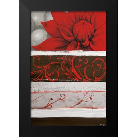 Sumptuous Red Black Modern Wood Framed Art Print by Copley, Jasmin Zara