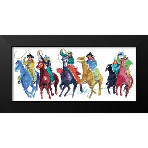 The Gangs All Here Black Modern Wood Framed Art Print by Fell, Carrie