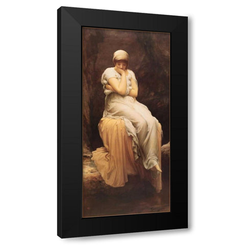 Solitude Black Modern Wood Framed Art Print by Leighton, Lord Frederic