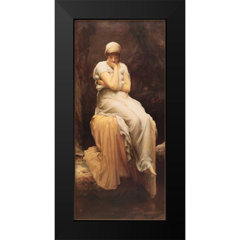 Solitude Black Modern Wood Framed Art Print by Leighton, Lord Frederic