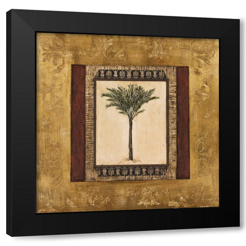 Stately Palm I Black Modern Wood Framed Art Print with Double Matting by Mindeli