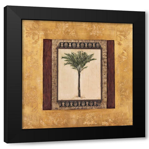 Stately Palm I Black Modern Wood Framed Art Print with Double Matting by Mindeli