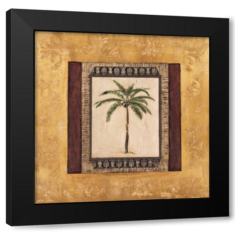 Stately Palm II Black Modern Wood Framed Art Print with Double Matting by Mindeli