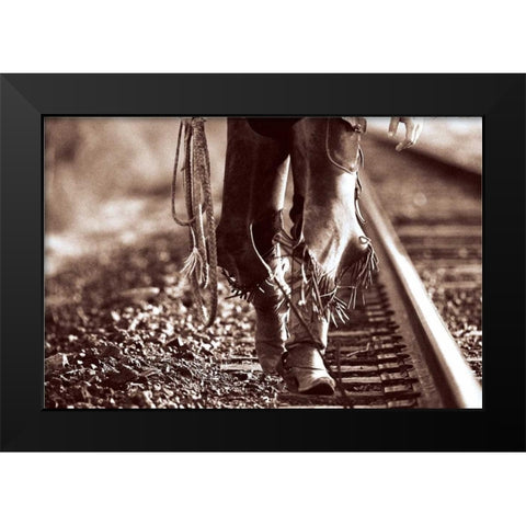 Walking Black Modern Wood Framed Art Print by OMara, James