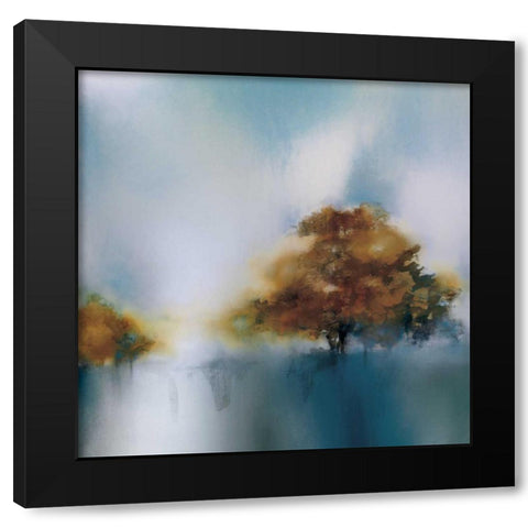 Teal Breeze I Black Modern Wood Framed Art Print with Double Matting by Prior, J.P.