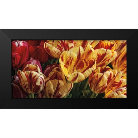 Floral Tapestry Black Modern Wood Framed Art Print by Pahl, Janel