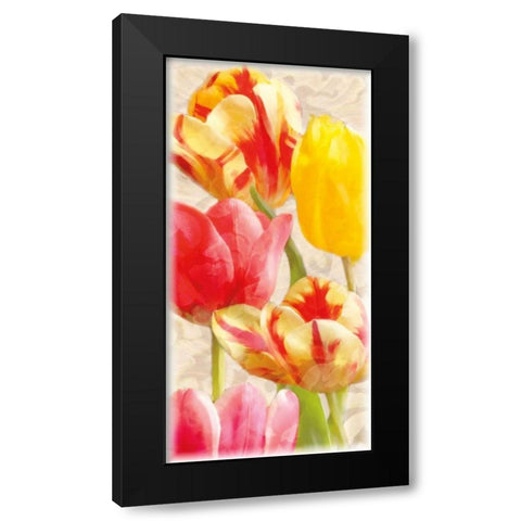 Glowing Tulips I Black Modern Wood Framed Art Print with Double Matting by Pahl, Janel