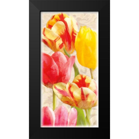 Glowing Tulips I Black Modern Wood Framed Art Print by Pahl, Janel