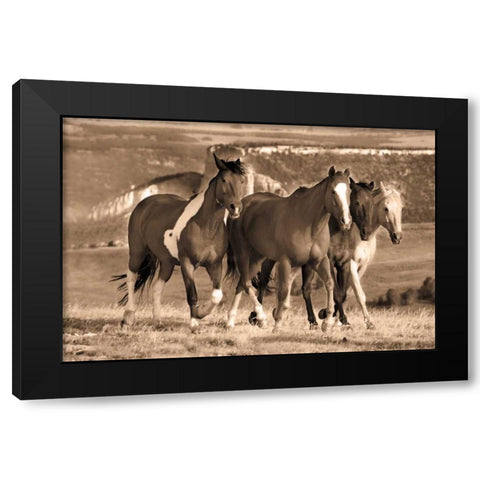 Morning Stroll Black Modern Wood Framed Art Print by Caro, Wendy