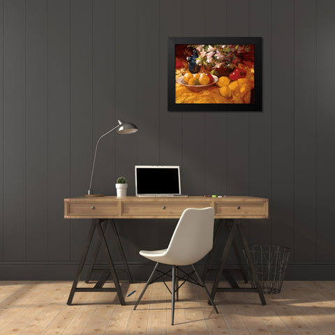 Still Life and Pears Black Modern Wood Framed Art Print by Craig, Philip