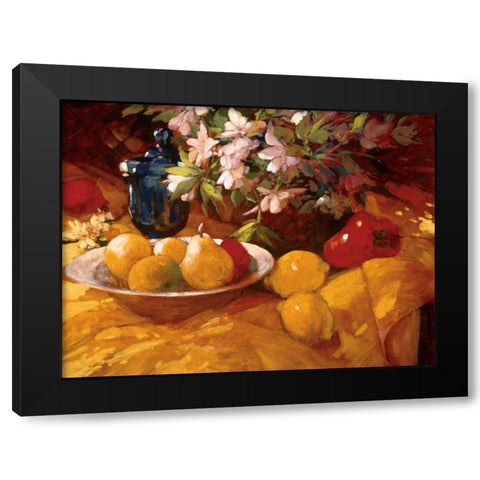 Still Life and Pears Black Modern Wood Framed Art Print with Double Matting by Craig, Philip