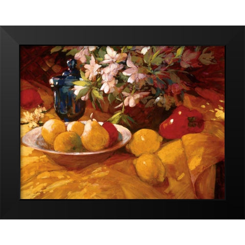 Still Life and Pears Black Modern Wood Framed Art Print by Craig, Philip