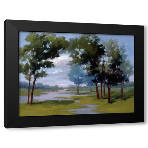 Wandering Water Black Modern Wood Framed Art Print with Double Matting by McMurry, Vicki