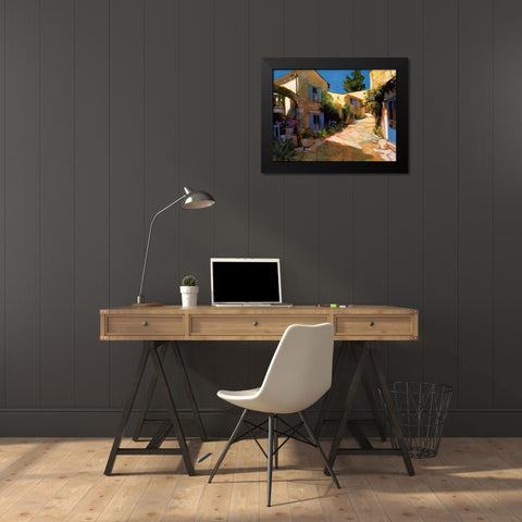 Village in Provence Black Modern Wood Framed Art Print by Craig, Philip