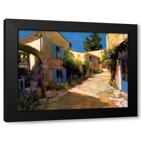 Village in Provence Black Modern Wood Framed Art Print with Double Matting by Craig, Philip