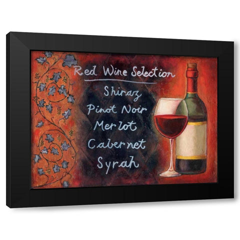 Red Wine Selection Black Modern Wood Framed Art Print with Double Matting by Rafuse, Will