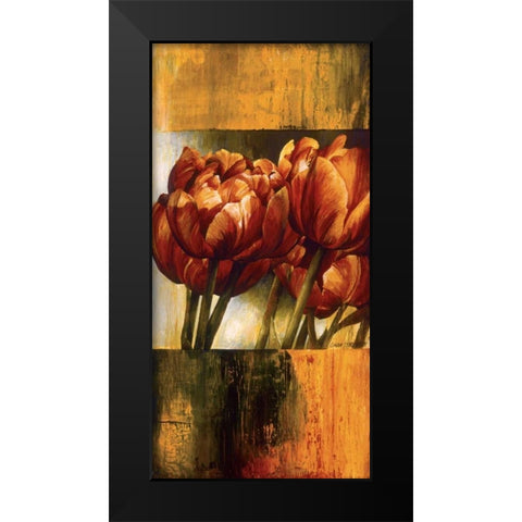 Floral Radiance I Black Modern Wood Framed Art Print by Thompson, Linda