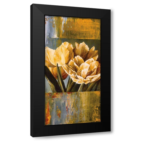 Floral Radiance II Black Modern Wood Framed Art Print with Double Matting by Thompson, Linda