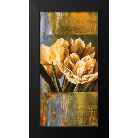 Floral Radiance II Black Modern Wood Framed Art Print by Thompson, Linda