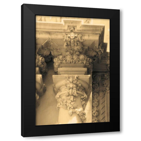 Column I Black Modern Wood Framed Art Print with Double Matting by Gilboa, Marina Drasnin