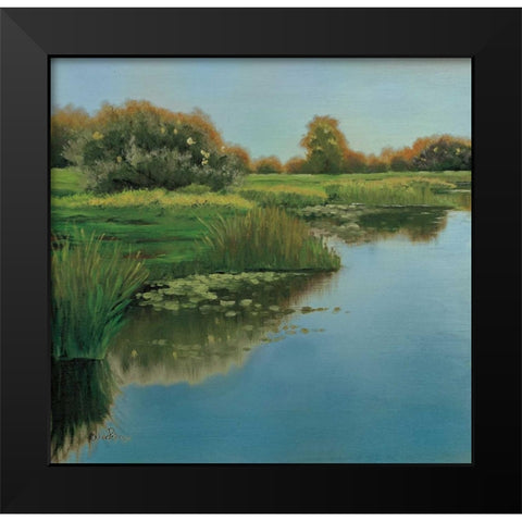 Yellow Sky and Reflection Black Modern Wood Framed Art Print by Peterson, Julie