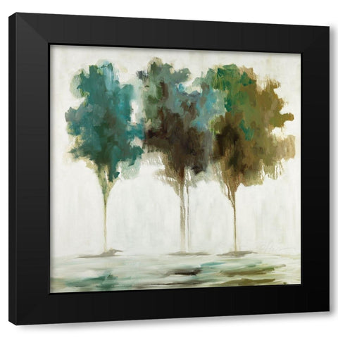 Spring Trees Black Modern Wood Framed Art Print with Double Matting by Ellens, Jacqueline