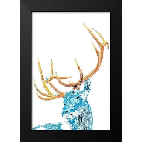 Antlers and All Black Modern Wood Framed Art Print by Pelkey, Marvin