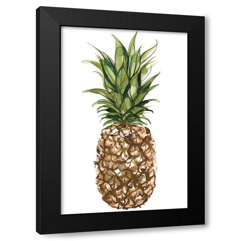 Pineapple Black Modern Wood Framed Art Print by Billinghurst, Marina