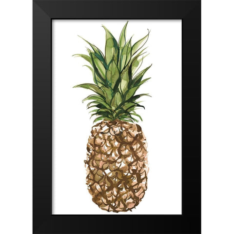 Pineapple Black Modern Wood Framed Art Print by Billinghurst, Marina
