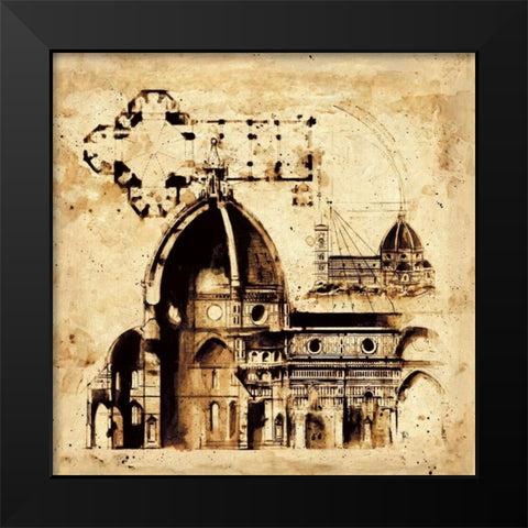Architectorum No. 1 Black Modern Wood Framed Art Print by Panossian, Paul