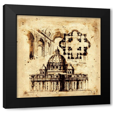 Architectorum No. 3 Black Modern Wood Framed Art Print with Double Matting by Panossian, Paul