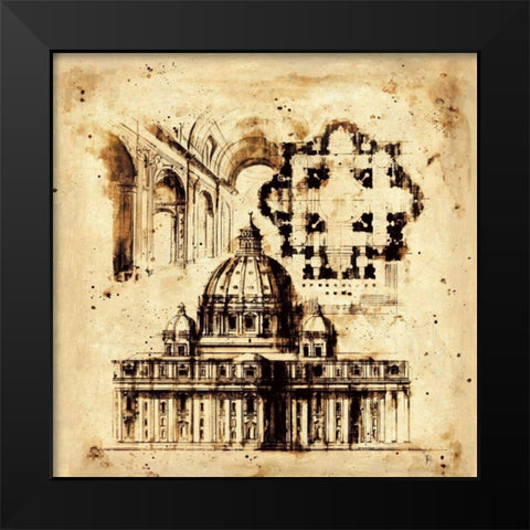 Architectorum No. 3 Black Modern Wood Framed Art Print by Panossian, Paul