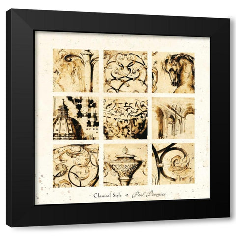 Classical Style Black Modern Wood Framed Art Print with Double Matting by Panossian, Paul