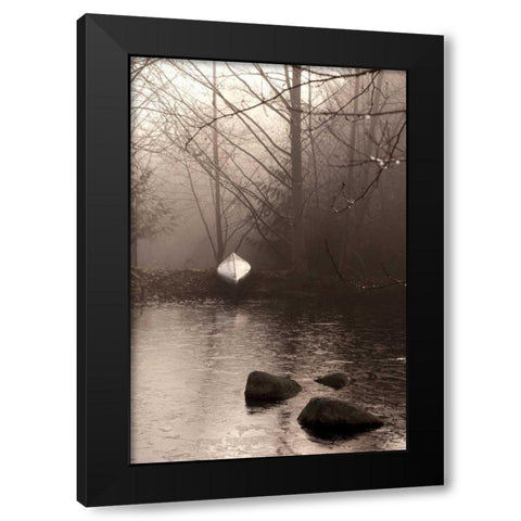 Silvered Morning Pond Black Modern Wood Framed Art Print with Double Matting by Ross, Heather