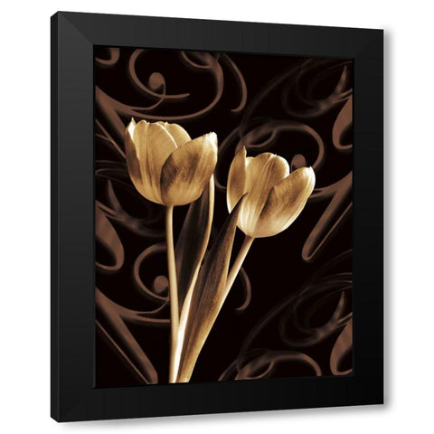 Floral Eloquence I Black Modern Wood Framed Art Print by Szilagyi, Ily