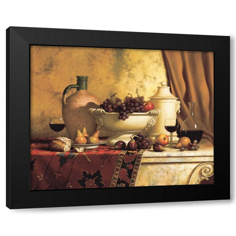 Italian Feast Black Modern Wood Framed Art Print with Double Matting by Speck, Loran