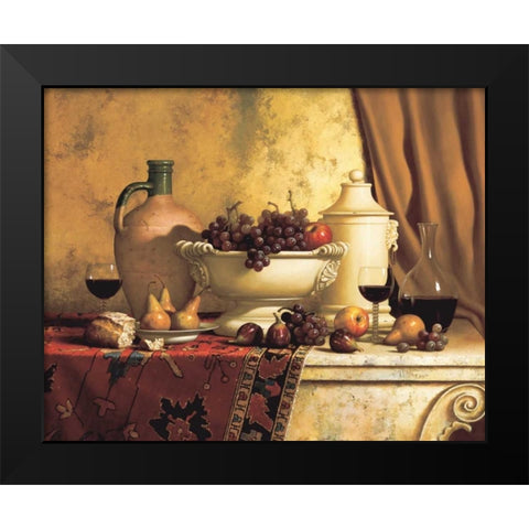 Italian Feast Black Modern Wood Framed Art Print by Speck, Loran