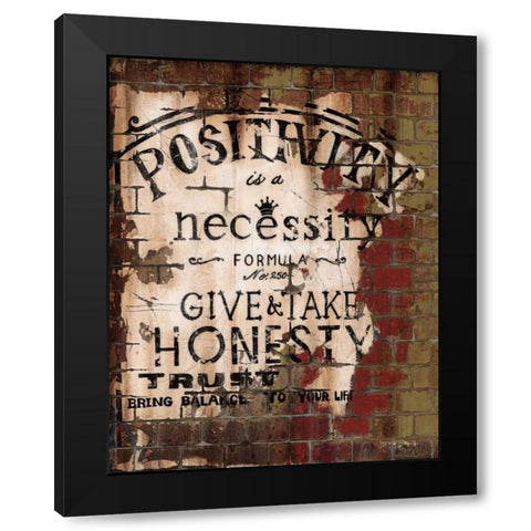 Positivity Black Modern Wood Framed Art Print with Double Matting by Sanchez, Luis
