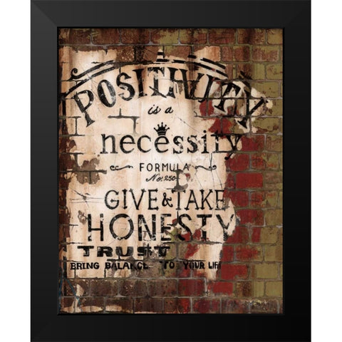 Positivity Black Modern Wood Framed Art Print by Sanchez, Luis
