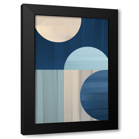 Abstract Blue IV Black Modern Wood Framed Art Print by Artic Frame Studio