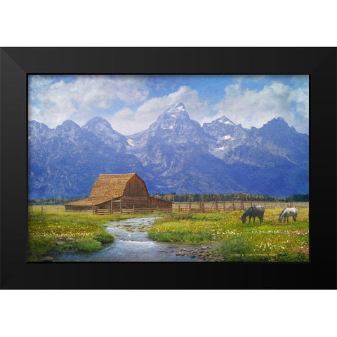 Moulton Barn Black Modern Wood Framed Art Print by Vest, Chris