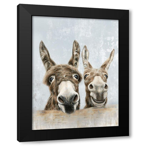 The Donkeys  Black Modern Wood Framed Art Print with Double Matting by Perejogina, Dina